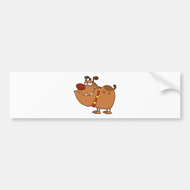 Pegatina Para Coche Personaje de dibujos animados perezoso del perro (Frente)