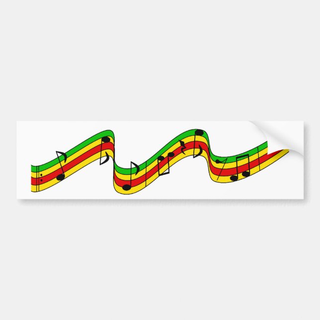 Pegatina Para Coche Personal de la música de Rasta (Frente)
