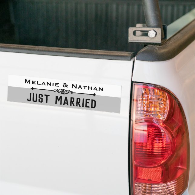 Pegatina Para Coche Personalised Stylsh Just Married (En Camión)