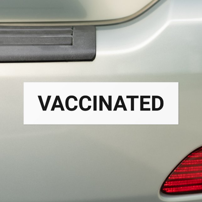 Pegatina Para Coche Personalizable blanco negro vacunado (en coche)