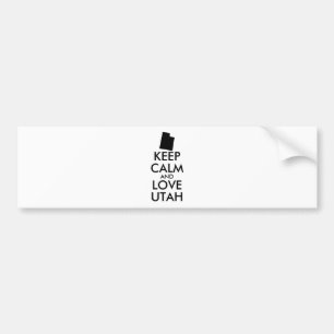 Pegatina Para Coche Personalizable MANTENER LA CALMA Y AMAR A UTAH