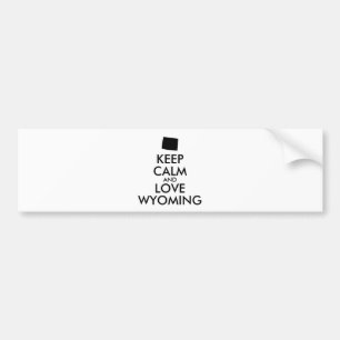 Pegatina Para Coche Personalizable MANTENER LA CALMA Y AMAR A WYOMING