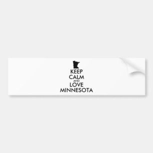 Pegatina Para Coche Personalizable MANTENGA CALMA Y AME A MINNESOTA