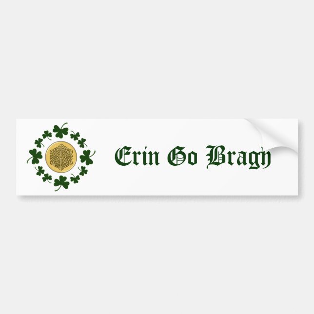 Pegatina Para Coche ¡PERSONALIZABLE!  Tréboles - Celtic irlandés del (Frente)