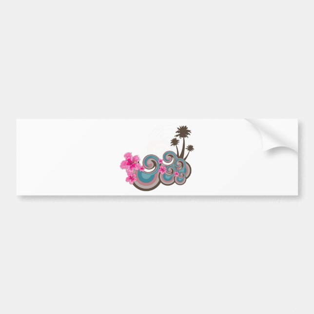 Pegatina Para Coche Personalizable tropical (Frente)