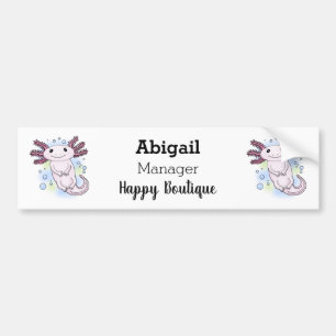 Pegatina Para Coche Personalizado axolotópico rosa adorable