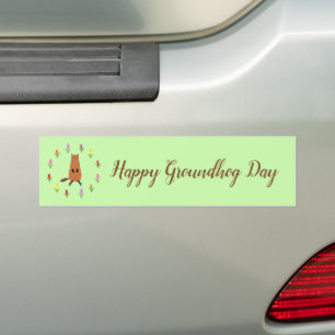 Pegatina Para Coche Personalizado Cute Groundhog y Tulip Flowers