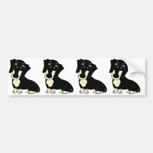 Pegatina Para Coche personalizado dachshund negro y crema