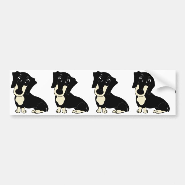 Pegatina Para Coche personalizado dachshund negro y crema (Frente)