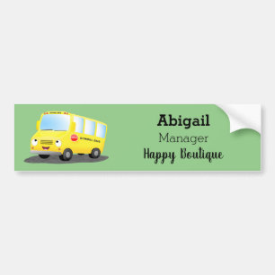 Pegatina Para Coche Personalizado de autobús escolar alegre y amarillo