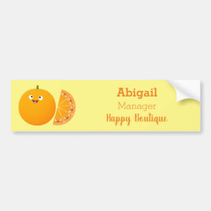 Pegatina Para Coche Personalizado de cítricos de feliz naranja