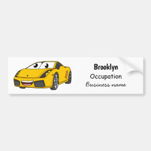 Pegatina Para Coche Personalizado de coche deportivo amarillo alegre