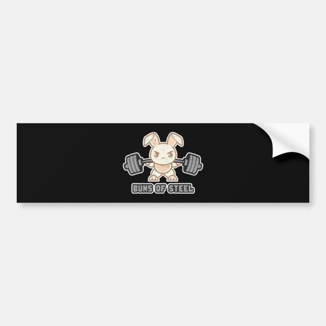 Pegatina Para Coche Personalizado de conejito de elevación de pesas -  (Frente)