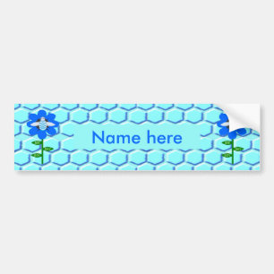 Pegatina Para Coche Personalizado de cumpleaños azul de Happy Bee Day 