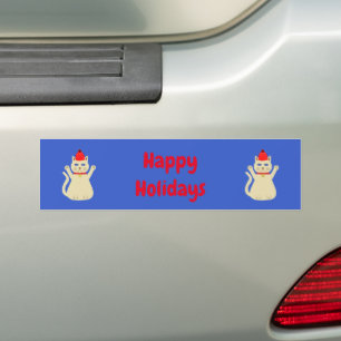 Pegatina Para Coche Personalizado de gatos de Navidades curados