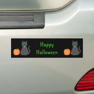 Pegatina Para Coche Personalizado de gatos y calabazas de Halloween