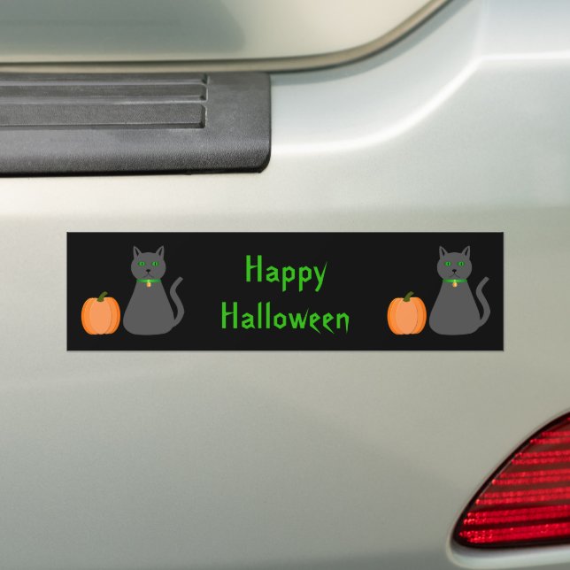 Pegatina Para Coche Personalizado de gatos y calabazas de Halloween (en coche)