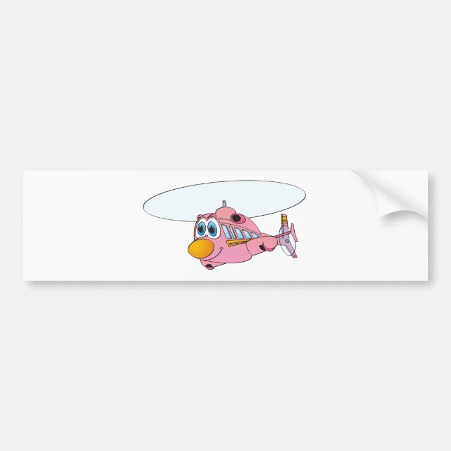 Pegatina Para Coche Personalizado de helicópteros rosados (Frente)