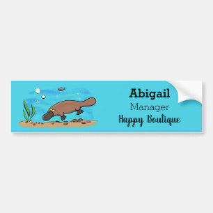 Pegatina Para Coche Personalizado de natación de Platypus Cute