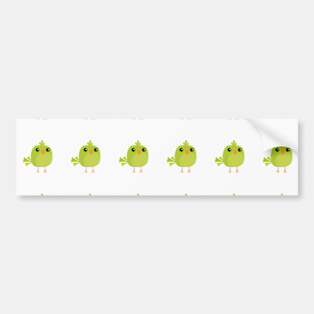 Pegatina Para Coche Personalizado de pájaro verde (Frente)