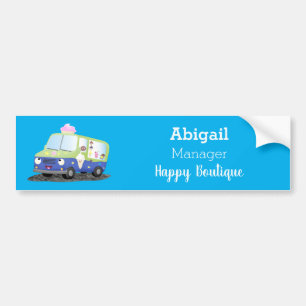 Pegatina Para Coche Personalizado de un camión de helados alegre