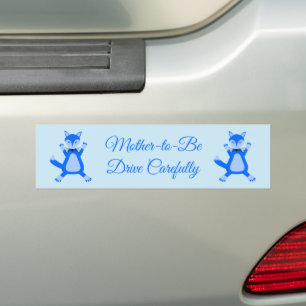 Pegatina Para Coche Personalizado Fox de Cute Blue Baby Boy