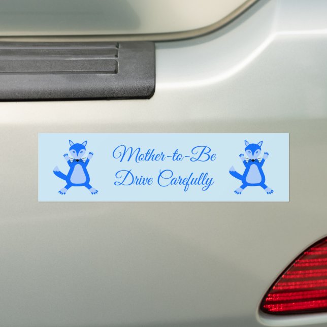 Pegatina Para Coche Personalizado Fox de Cute Blue Baby Boy (en coche)