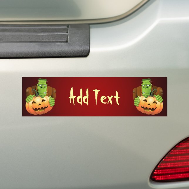 Pegatina Para Coche Personalizado Frankenstein con Calabaza (en coche)