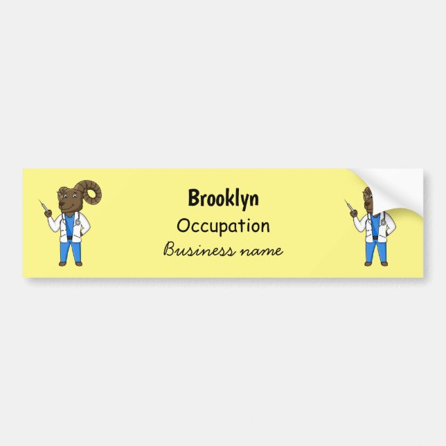 Pegatina Para Coche Personalizado médica ilustracion de ovino de Bigho (Frente)