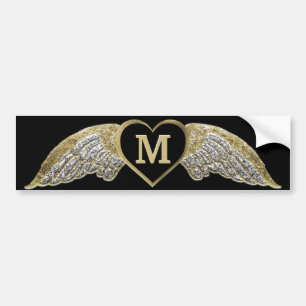 Pegatina Para Coche Personalizado Monograma Angel Wings