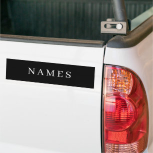 Pegatina Para Coche Personalizado negro simple Añadir su nombre elegan