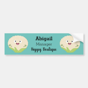 Pegatina Para Coche Personalizado vegetal de coliflor alegre y dulce