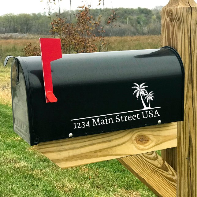 Pegatina Para Coche Personalized Palm Tree Mailbox Decal:Custom Street (Personalized Palm Tree Mailbox Decal: Custom Street Address)