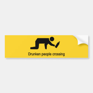 Pegatina Para Coche Personas borrachas cruzando ⚠ Rótulo tailandés ⚠