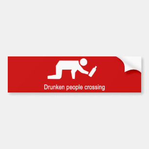 Pegatina Para Coche Personas borrachas cruzando ⚠ Rótulo tailandés ⚠