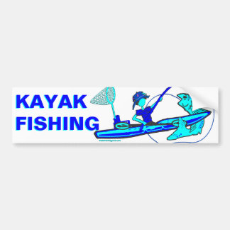 Pegatina Para Coche Pesca de Kayak en Blues