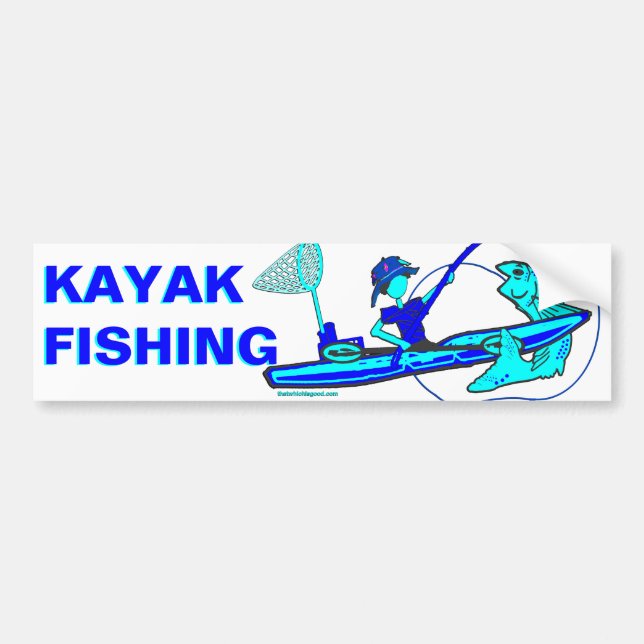 Pegatina Para Coche Pesca de Kayak en Blues (Frente)