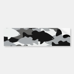 Pegatina Para Coche Pesca de la lubina Camo negro