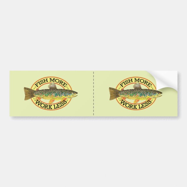 Pegatina Para Coche Pesca de trucha marrón (Frente)