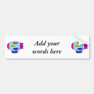 Pegatina Para Coche Pescado cebra en un Zeppelin