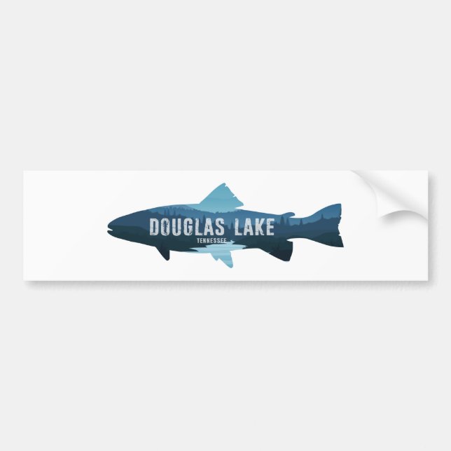 Pegatina Para Coche Pescado de Douglas Lake Tennessee (Frente)