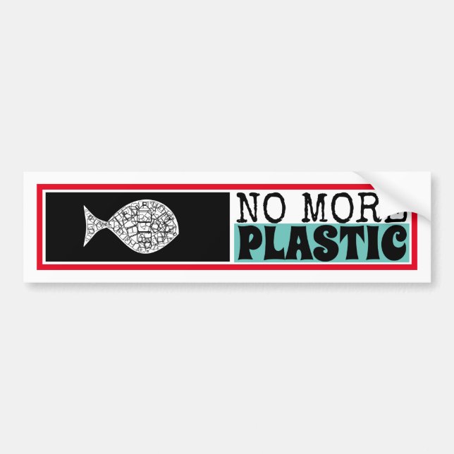 Pegatina Para Coche Pescado plástico, cambio climático (Frente)