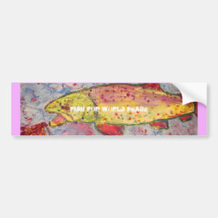 Pegatina Para Coche Pescado por la paz mundial