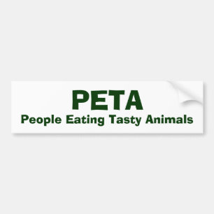 Pegatina Para Coche PETA, gente que come animales sabrosos