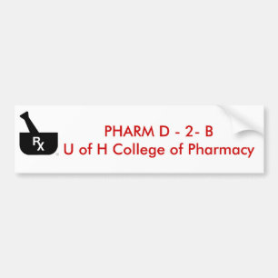 Pegatina Para Coche PHARM D - 2 - B U de la universidad de H…