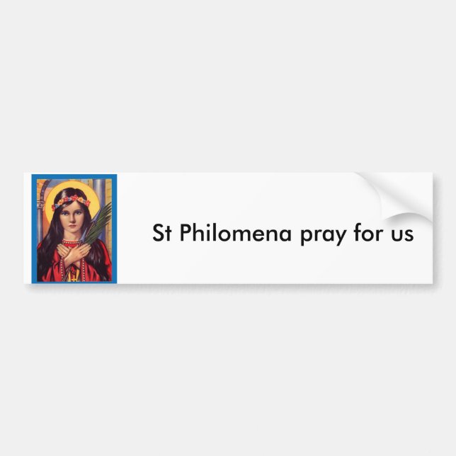 Pegatina Para Coche Philomena, St Philomena ruega para nosotros (Frente)