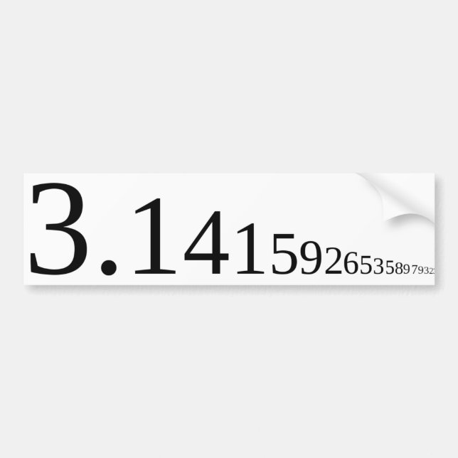 Pegatina Para Coche Pi - 3.14... (Frente)