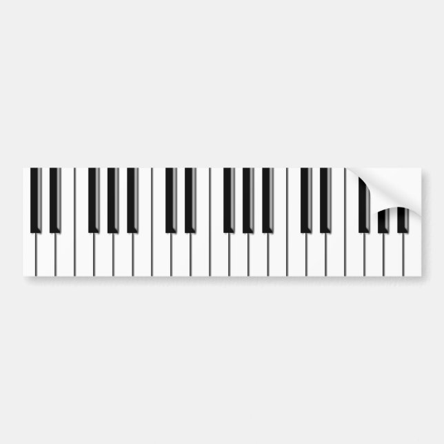Pegatina Para Coche Piano blanco y negro (Frente)