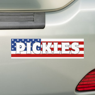 Pegatina Para Coche pickles la bandera estadounidense graciosa al azar