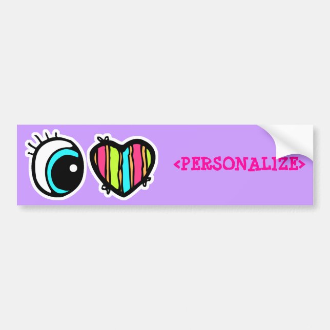 Pegatina Para Coche Pictograma de corazón ocular,<PERSONALIZE> (Frente)
